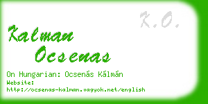 kalman ocsenas business card