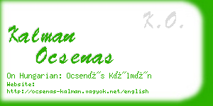 kalman ocsenas business card